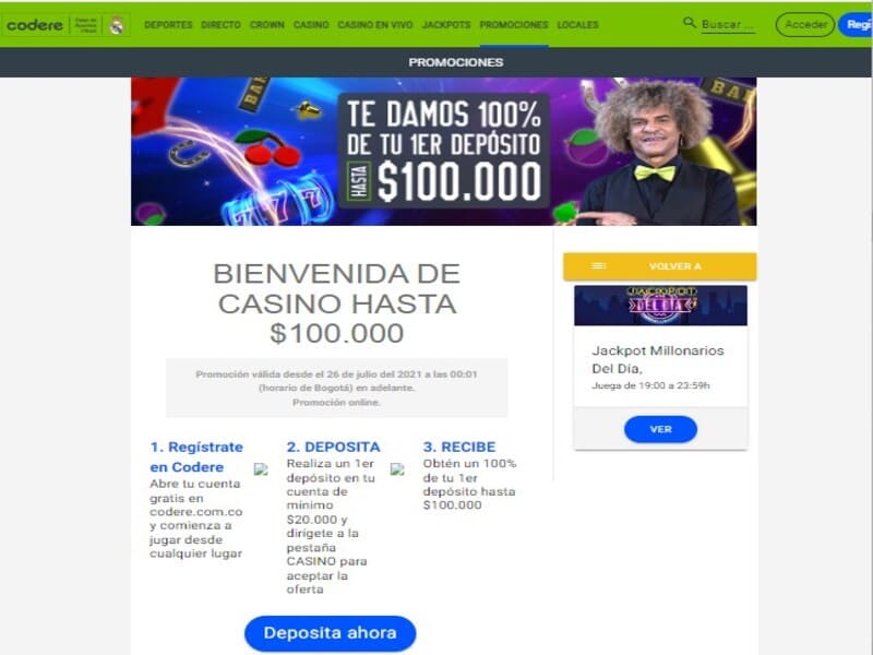 Pasos para obtener el bono de bienvenida de Codere